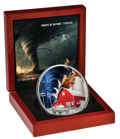Niue 2024 $5 TORNADO - Forces of Nature 2 oz .999 Silver Proof Coin