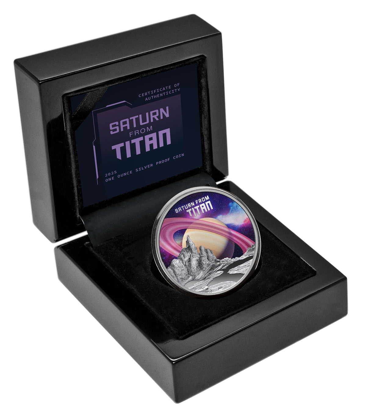 SATURN Niue 2025 $1 SATURN FROM TITAN 1oz  .999 Silver