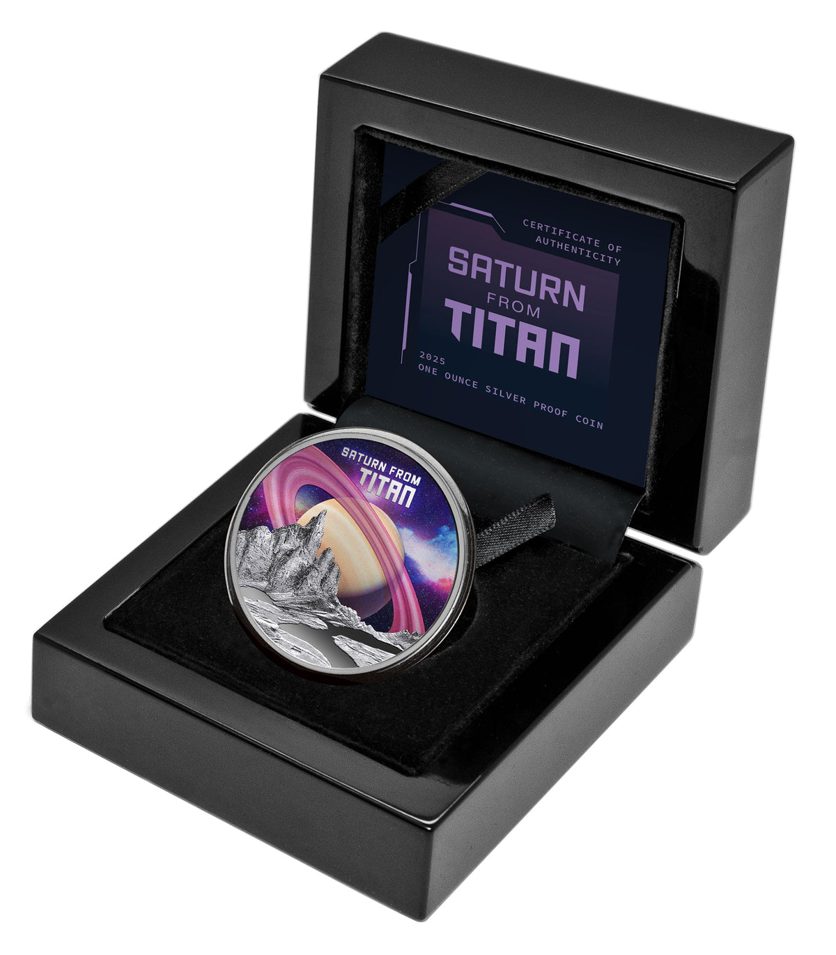 SATURN Niue 2025 $1 SATURN FROM TITAN 1oz  .999 Silver