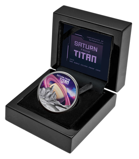 SATURN Niue 2025 $1 SATURN FROM TITAN 1oz  .999 Silver