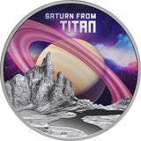 SATURN Niue 2025 $1 SATURN FROM TITAN 1oz  .999 Silver