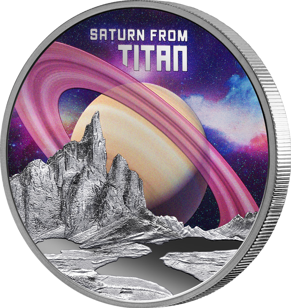 SATURN Niue 2025 $1 SATURN FROM TITAN 1oz  .999 Silver