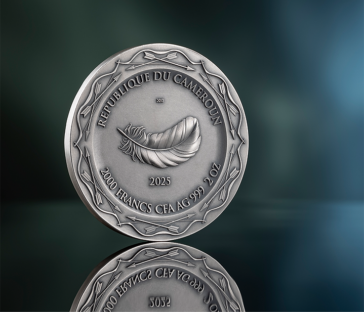 Cameroon 2025 2000F RESTING DIANA Celestial Beauty 2 oz Antiqued Silver Coin