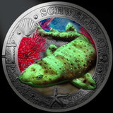 Republic of Austria 2023 3 Euro SWELL SHARK Coin- Luminous Marine Life Series (Glows under UV Light)
