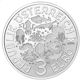 Republic of Austria 2023 3 Euro SWELL SHARK Coin- Luminous Marine Life Series (Glows under UV Light)