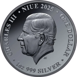 Niue 2025 $1 Honey Bee 1oz Silver Gilded Black Proof Coin  Obverse