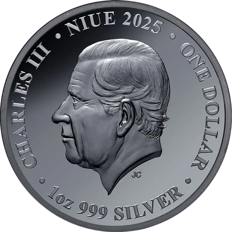 Niue 2025 $1 Honey Bee 1oz Silver Gilded Black Proof Coin  Obverse
