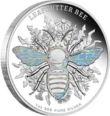 Niue 2026 $2 Australian Native Bees LEAFCUTTER BEE 1 oz Silver Proof Hologram Coin Side View