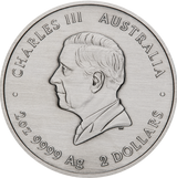 Australia 2025 $2 Emu Utingat 2oz .9999 Silver Coloured Antiqued Coin PERTH MINT