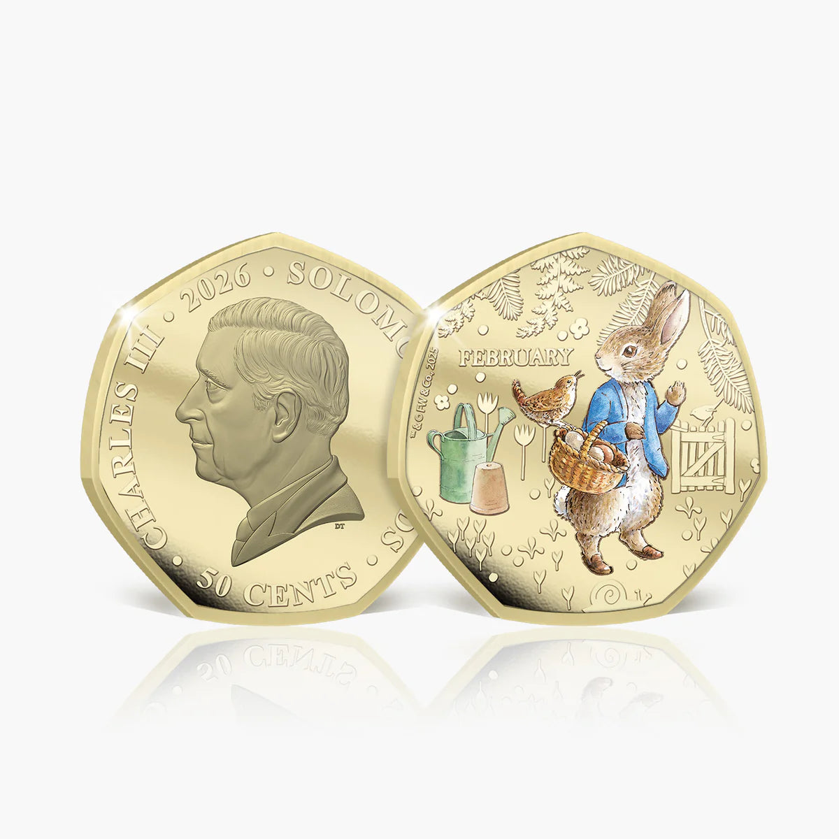 Solomon Islands 2026 50 Cents PETER RABBIT TALES OF WINTER 24 Karat Gold Plating Proof-like Limited Edition Coin 3