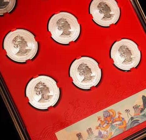 CHINESE NEW YEAR INTERNATIONAL RELEASE Australia 2024 Series III LUNAR YEAR of the DRAGON 1 oz .9999 Silver 9 Coin Set