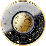 Cameroon 2023 500 Francs Silver Ruthenium Proof Coin - Solar System Series - The Moon with Magnifying Lens Coloured