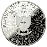 Cameroon 2023 500 Francs Silver Ruthenium Proof Coin - Solar System Series - The Moon with Magnifying Lens Coloured