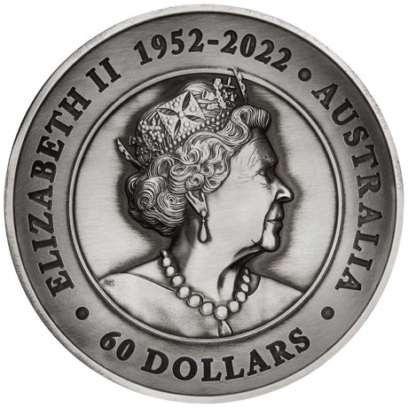 Australia  2023 $60 Koi Fish 2 Kilo 99.99% Silver Antiqued High Relief Coin