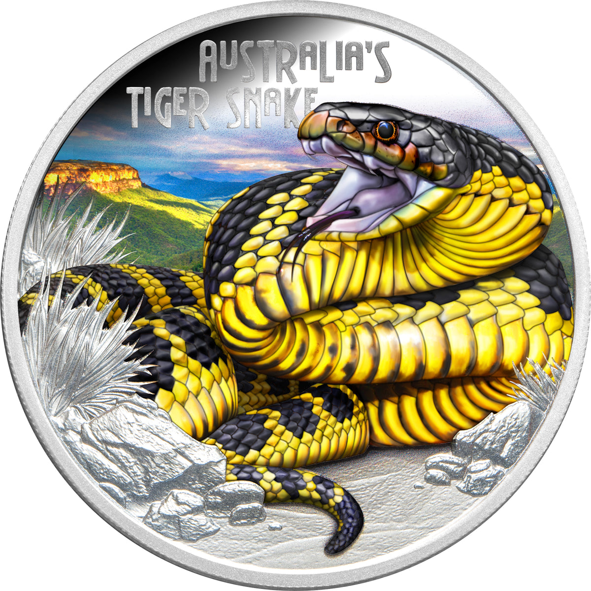 Tuvalu 2025 $1 Deadly & Dangerous TIGER SNAKE 1oz .9999 Silver Proof Coin PERTH MINT