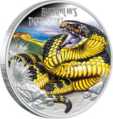 Tuvalu 2025 $1 Deadly & Dangerous TIGER SNAKE 1oz .9999 Silver Proof Coin PERTH MINT