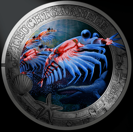 Republic of Austria 2022 3 Euro ANTARCTIC KRILL- Luminous Marine Life Series (Glows under UV Light)