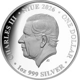 Niue 2026 $1 JUPITER FROM CALLISTO 1oz .999 Coloured Silver