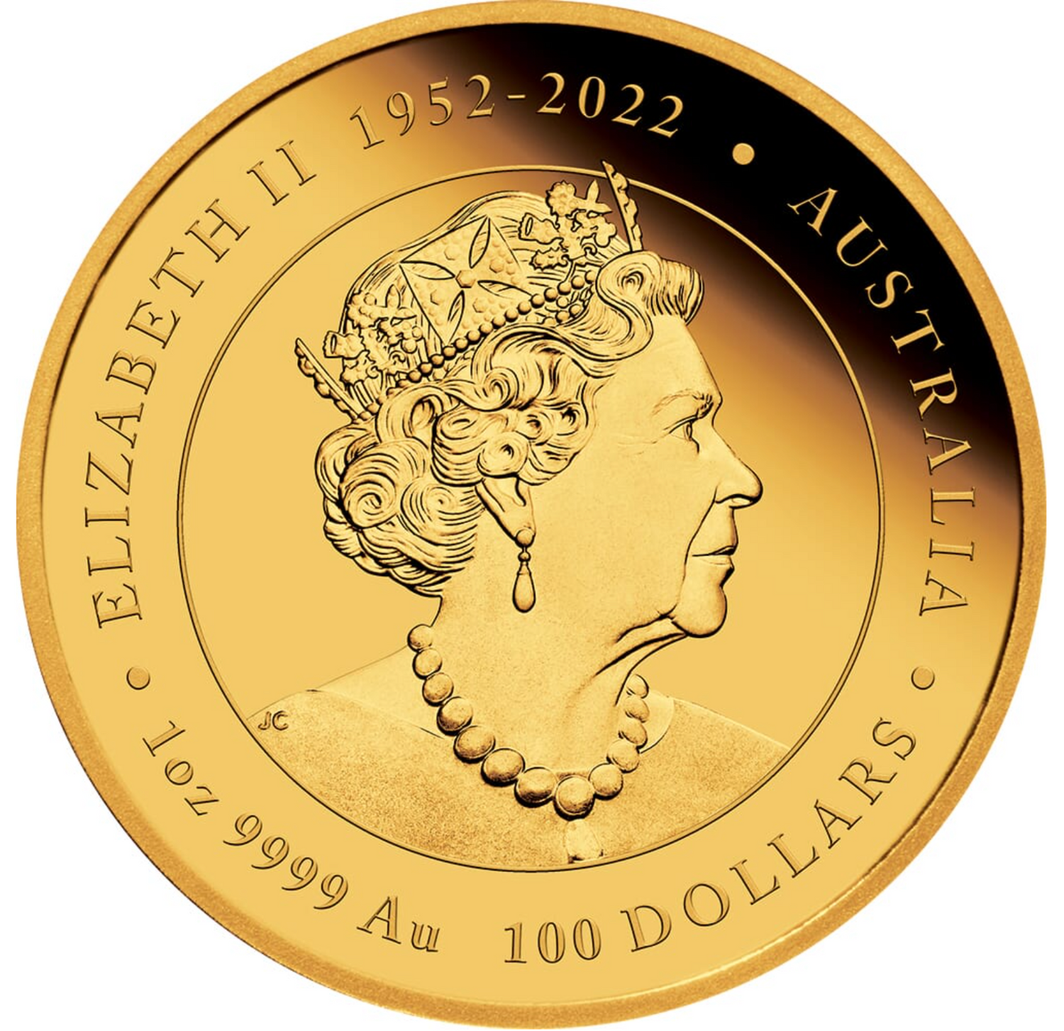 Australia 2024 $100 Year Of The Dragon 1oz Gold Proof Coin Perth Mint Obverse