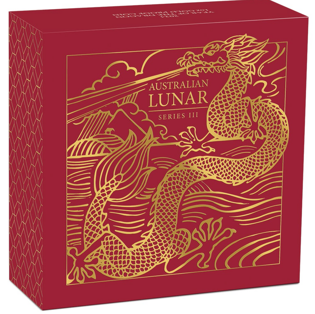 Australia 2024 $100 Year Of The Dragon 1oz Gold Proof Coin Perth Mint Shipper Box