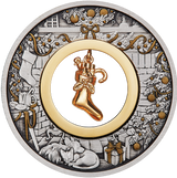 Australia 2023 $2 Night Before Christmas Stocking 2oz 99.99% Silver Antiqued Coloured Coin Reverse