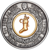 Australia 2023 $2 Night Before Christmas Stocking 2oz 99.99% Silver Antiqued Coloured Coin Obverse