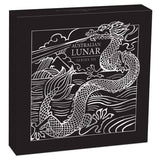 2024 Year Of The Dragon 1 Kilo Silver Coloured Coin With Gold Privy Mark Shipper Box