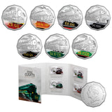 Australia 2025 7 x 50c STEAM GIANTS STEAM TRAINS Coloured Uncirculated Seven-Coin Collection