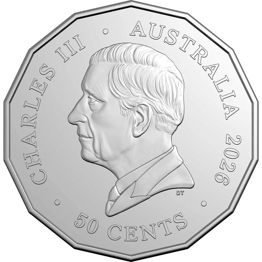 Australia 2026 50 Cent /50c  Year of the Horse Uncirculated Tetradecagon Coin
