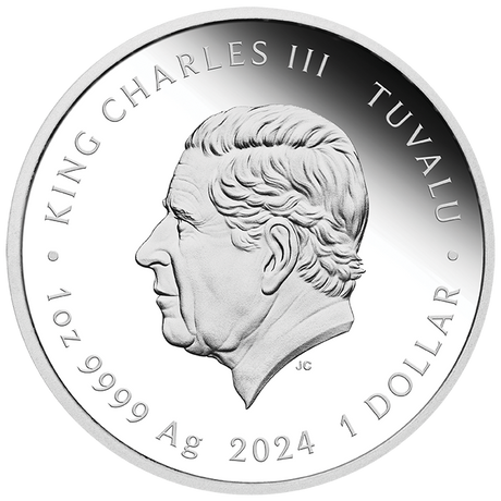 Tuvalu 2024 $1 Bon Scott AC/DC 1oz .9999 Silver Proof Coloured Coin PERTH MINT