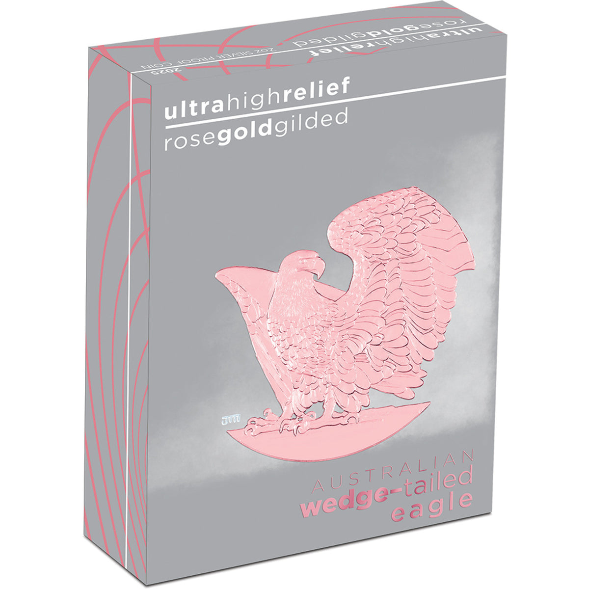 Australia 2025 $2 Wedge-Tailed Eagle 2oz .9999 Silver Proof Rose Gold Gilded Ultra High Relief Coin PERTH MINT