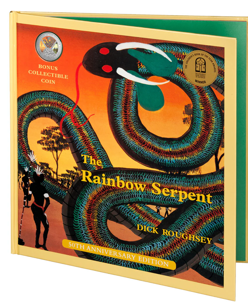 Australia 2025 20 Cents Cupro-Nickel Coloured Coin THE RAINBOW SERPENT 50th Anniversary Special Edition Book