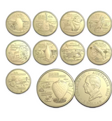 Australia 2025 Aussie Big Things Display Folder and Set of 12 x $1 Coins - Opened Tube *BONUS TWO COINS*