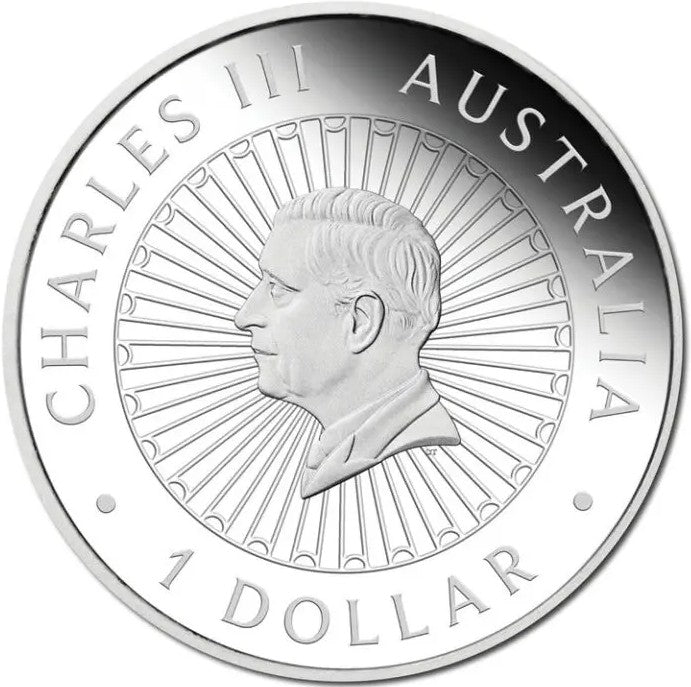 Australia 2026 $1 WONDERS of AUSTRALIA THE OUTBACK 1oz Silver Proof Opal Coin Obverse