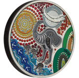Australia 2025 $2 Emu Utingat 2oz .9999 Silver Coloured Antiqued Coin PERTH MINT