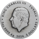 Tuvalu 2024 $5 5oz Chinese Ancient Inventions .9999 Silver Antiqued Coloured Coin