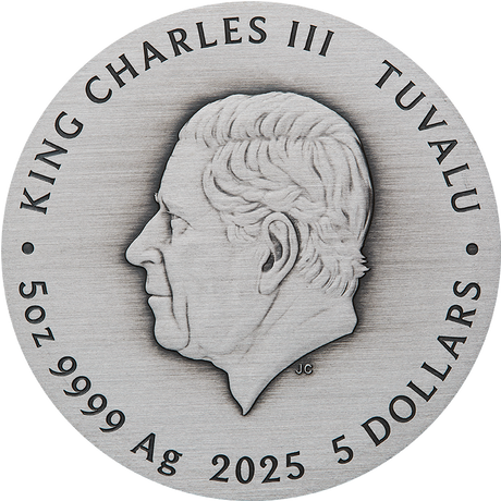Tuvalu 2025 $5 Zodiac Signs and Goddesses 5oz 99.99% Silver Antiqued Coloured Coin 388 Made