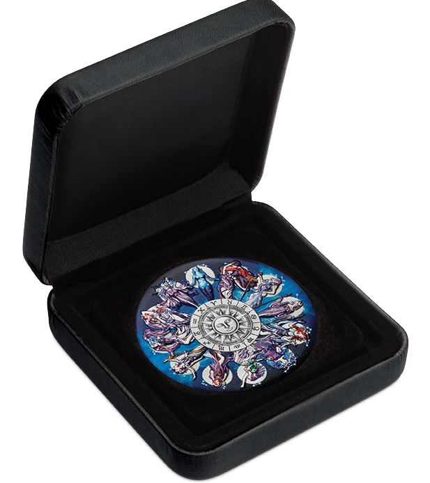 Tuvalu 2025 $5 Zodiac Signs and Goddesses 5oz 99.99% Silver Antiqued Coloured Coin 388 Made