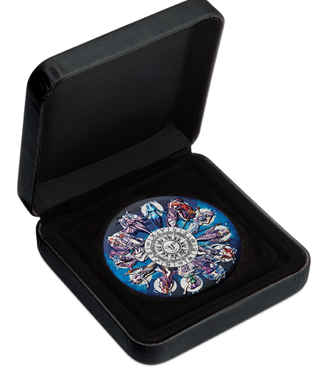 Tuvalu 2025 $5 Zodiac Signs and Goddesses 5oz 99.99% Silver Antiqued Coloured Coin 388 Made