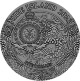 Niue 2023 $5 ZHANG FEI Three Kingdoms Romance 2 Oz .999 Antiqued Silver Gilded