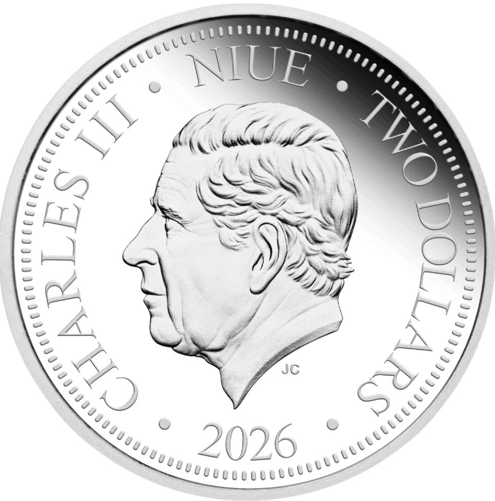 Niue 2026 $2 Australian Native Bees LEAFCUTTER BEE 1 oz Silver Proof Hologram Coin Obverse
