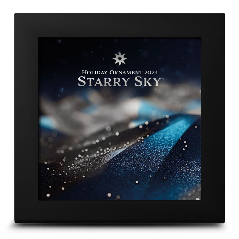 2024 Cook Islands $5 STARRY SKY Christmas Ornament  1 oz .9999 Silver
