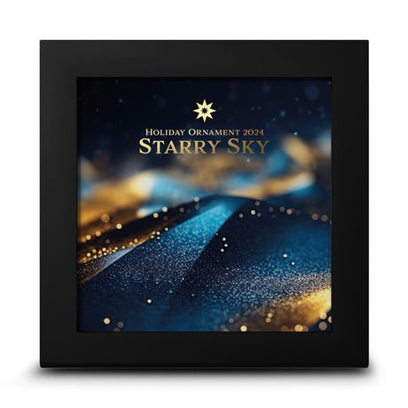 2024 Cook Islands $5 STARRY SKY Christmas Ornament  1 oz .9999 Silver Gilded
