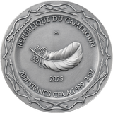 Cameroon 2025 2000F RESTING DIANA Celestial Beauty 2 oz Antiqued Silver Coin