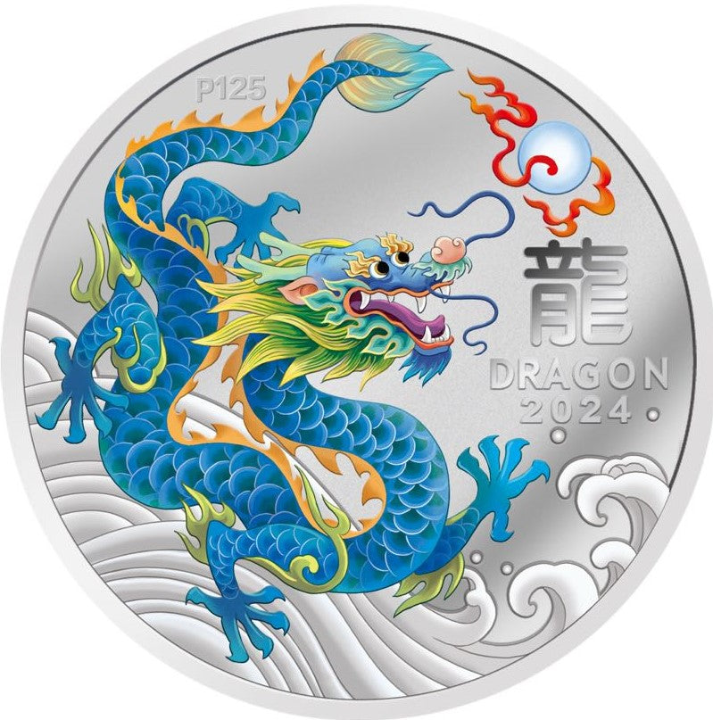 CHINESE NEW YEAR INTERNATIONAL RELEASE Australia 2024 Series III LUNAR YEAR of the DRAGON 1 oz .9999 Silver 9 Coin Set