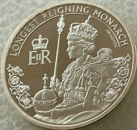 Tokelau 2017 $10 Queen Elizabeth II Longest Reigning Monarch .500 Silver Prooflike Coin
