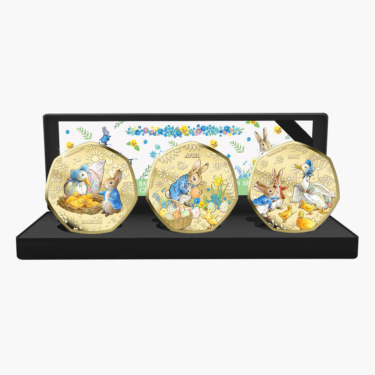 Solomon Islands 2026 50 Cents PETER RABBIT TALES OF SPRING  24 Karat Gold Plating Proof-like Limited Edition Box Set Reverse and Case
