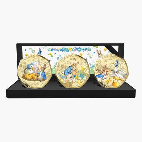 Solomon Islands 2026 50 Cents PETER RABBIT TALES OF SPRING  24 Karat Gold Plating Proof-like Limited Edition Box Set Reverse and Case
