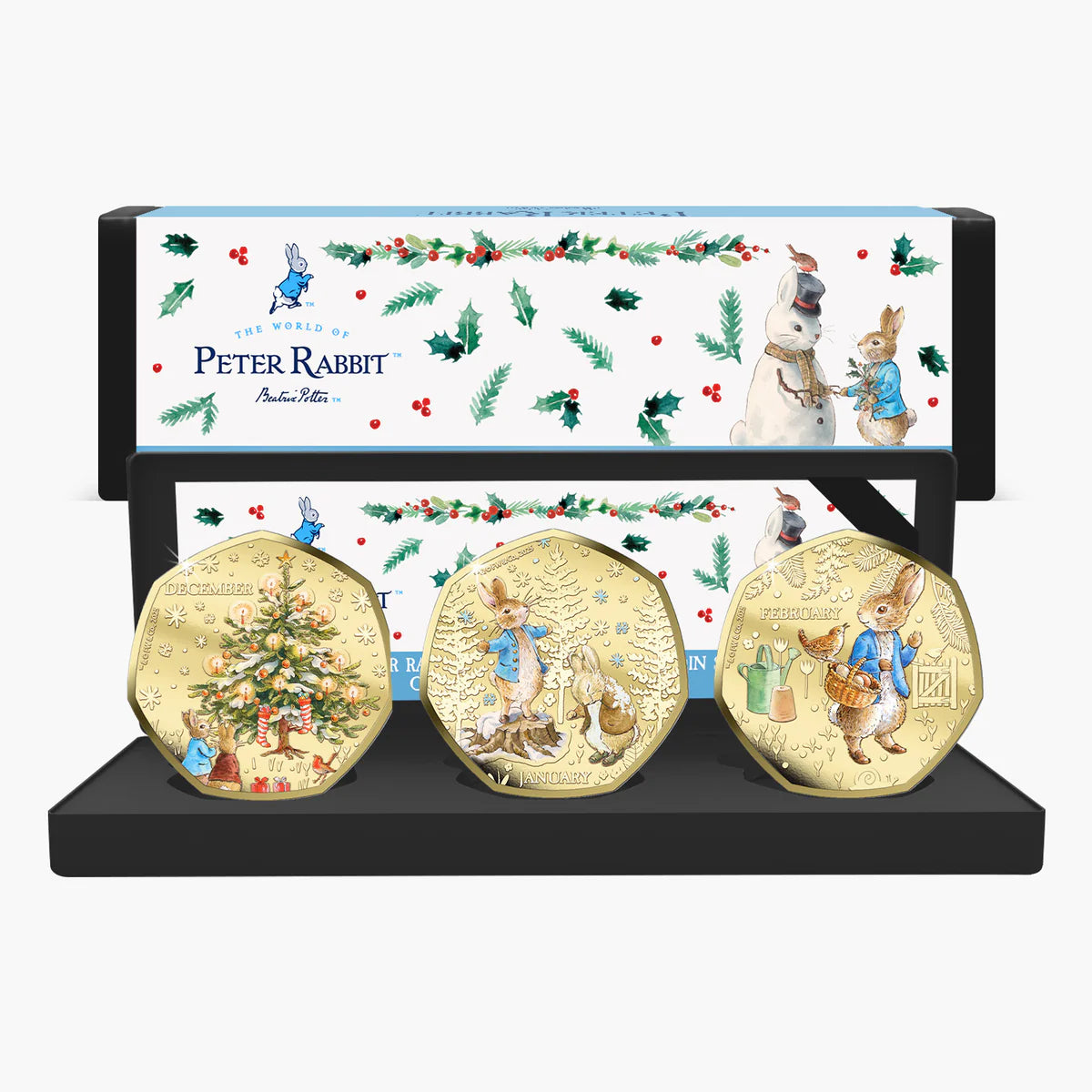 Solomon Islands 2026 50 Cents PETER RABBIT TALES OF WINTER 24 Karat Gold Plating Proof-like Limited Edition Reverse x 3 Coins