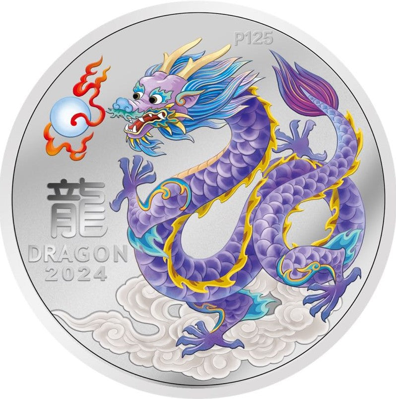 CHINESE NEW YEAR INTERNATIONAL RELEASE Australia 2024 Series III LUNAR YEAR of the DRAGON 1/2 oz .9999 Silver 9 Coin Set
